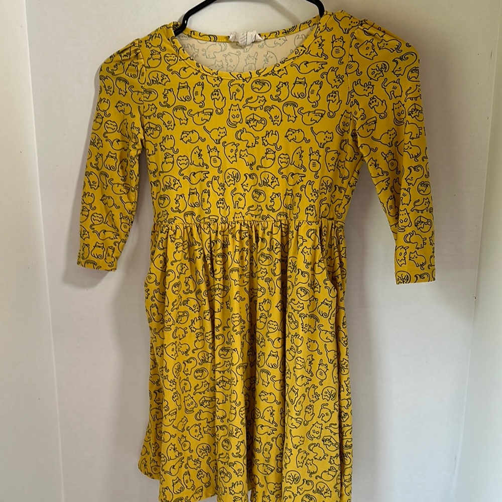 Emma & Elsa yellow cat dress size 7